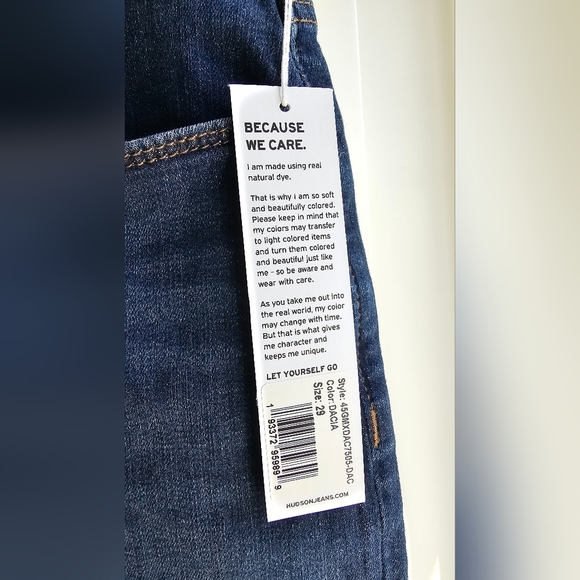 Hudson Blair Classic Dark Blue Denim Jeans Cotton Straight Leg High Rise size 29 - Picture 7 of 8